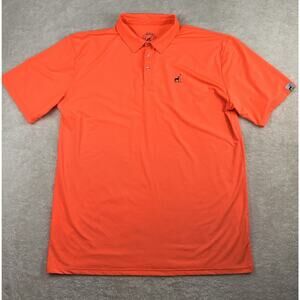 Proud 90 Golf Is Fun Polo Shirt Mens 2X Orange Short Sleeve Stretch Performance